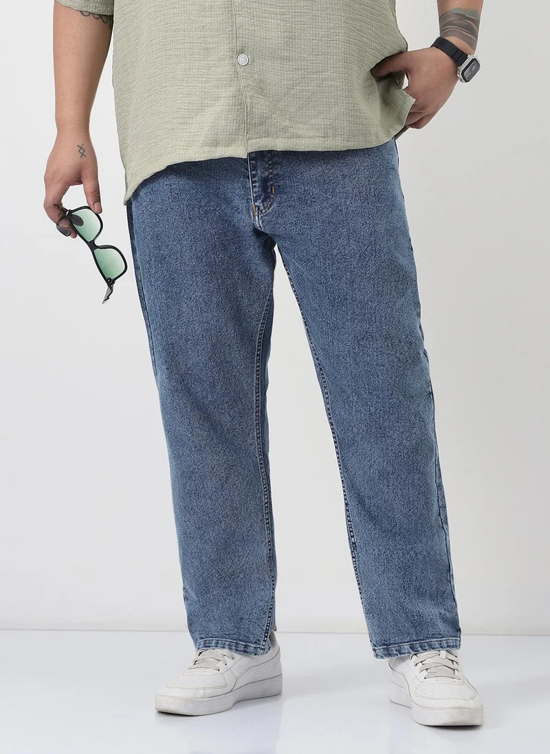 Urbano Plus Men's Light Blue Slim Fit Washed Denim Jeans Stretchable